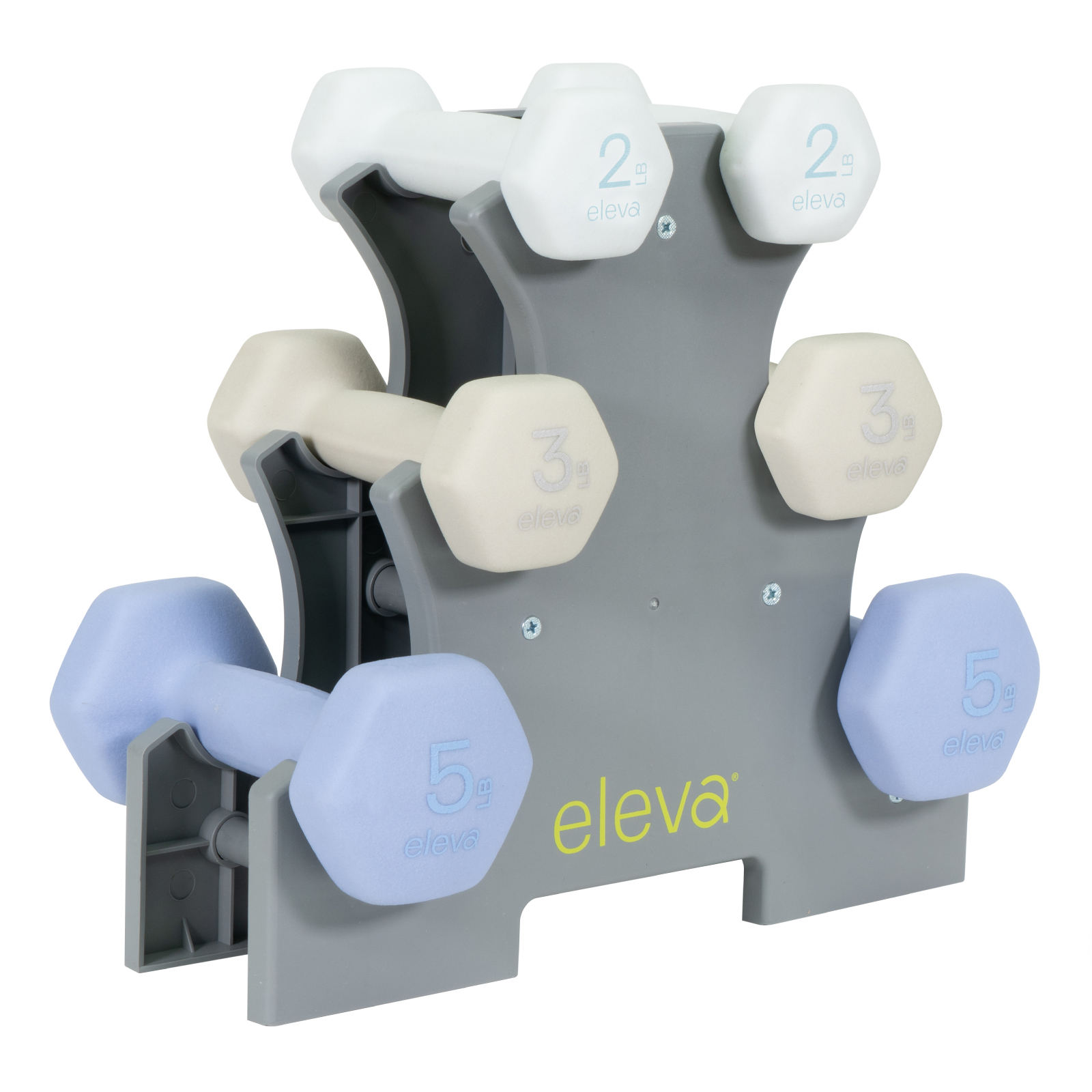 Mancuernas Hexagonales Eleva de 2, 3 y 5 Lbs 6 Piezas 20 Libras con Rack de Almacenamiento para Mancuernas Equipo De Ejercicio Fitness Gimnasio