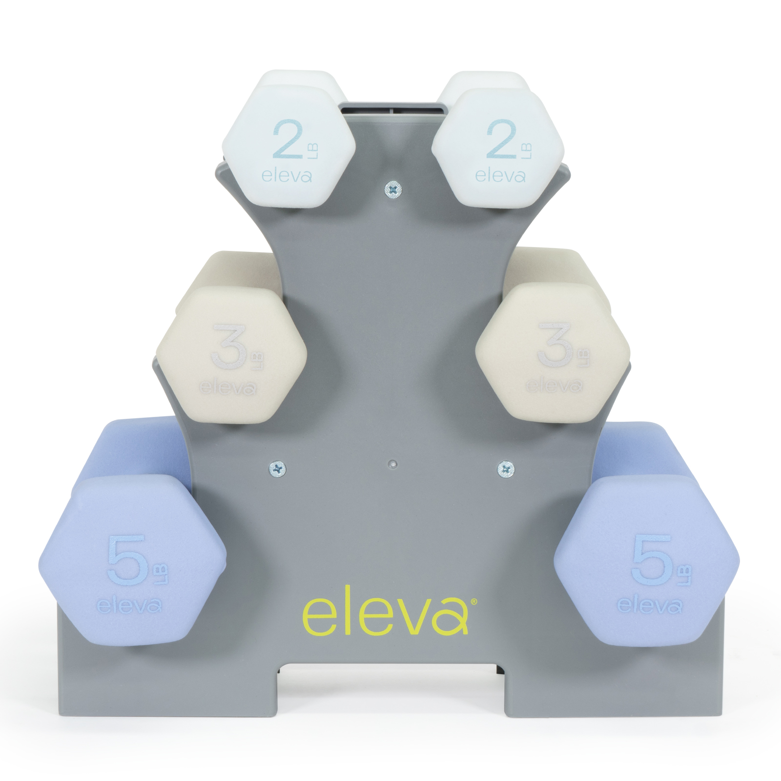 Mancuernas Hexagonales Eleva de 2, 3 y 5 Lbs 6 Piezas 20 Libras con Rack de Almacenamiento para Mancuernas Equipo De Ejercicio Fitness Gimnasio