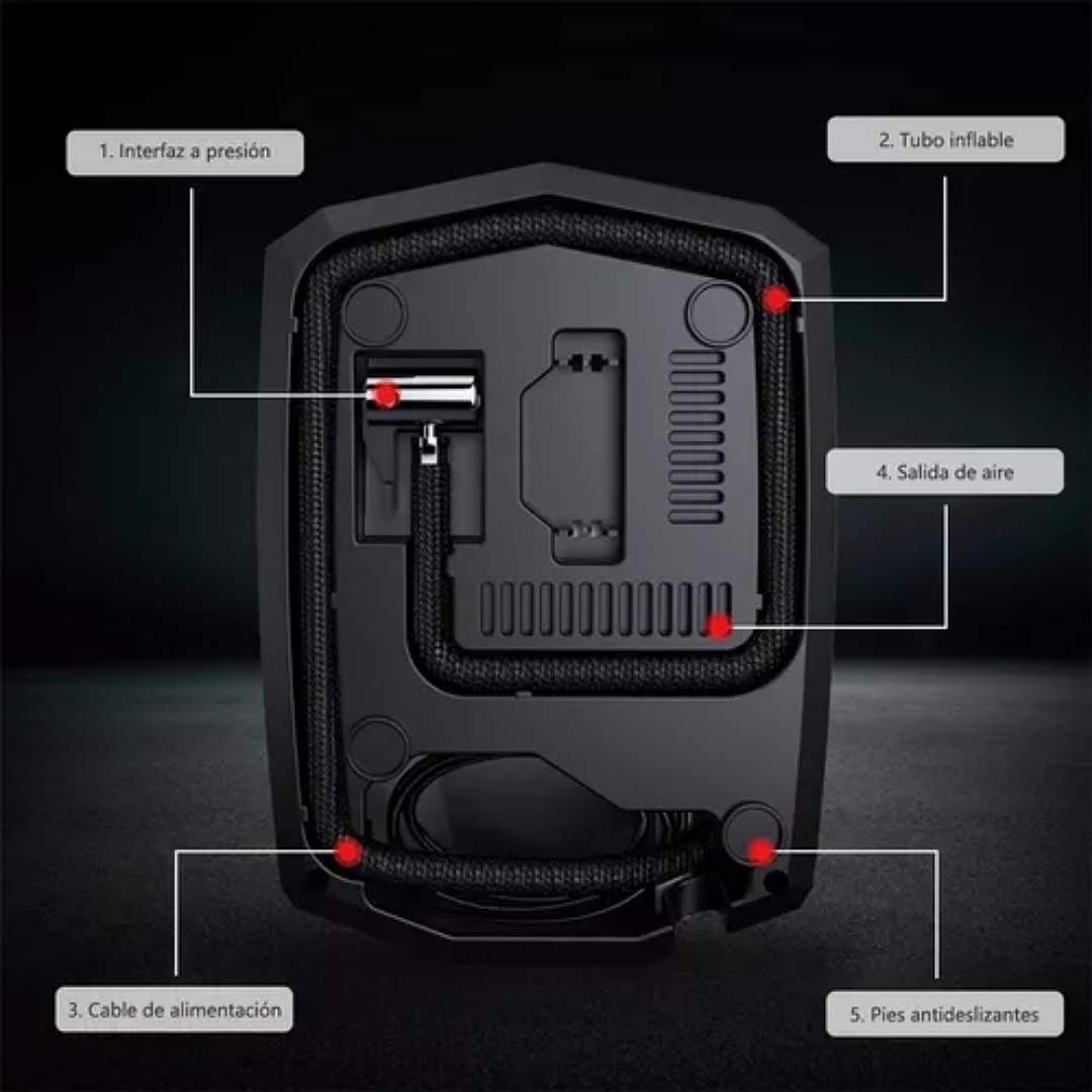 Pantalla Digital Inflador De Llantas Portatil Para Auto