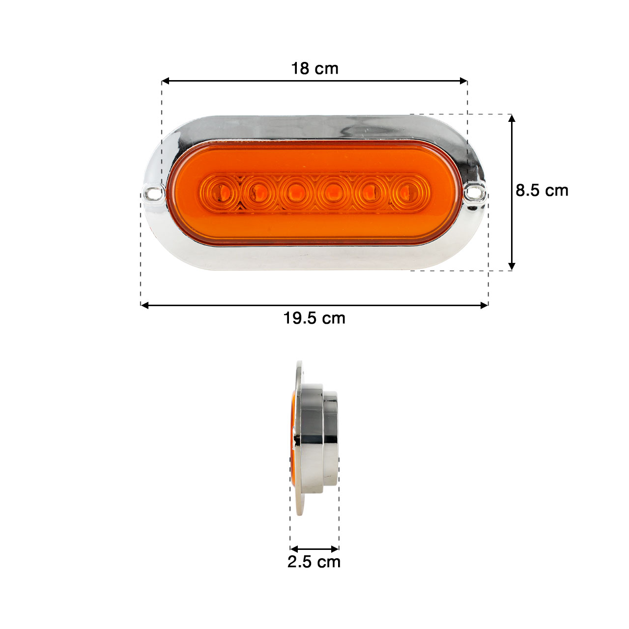Plafon Ovalado 6 Hiper Led Aro Gel Alta Baja Estrobo 12-24v