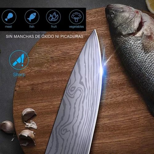 Cuchillo Chef Profesional Japones 8puLG mas Estuche De Regalo