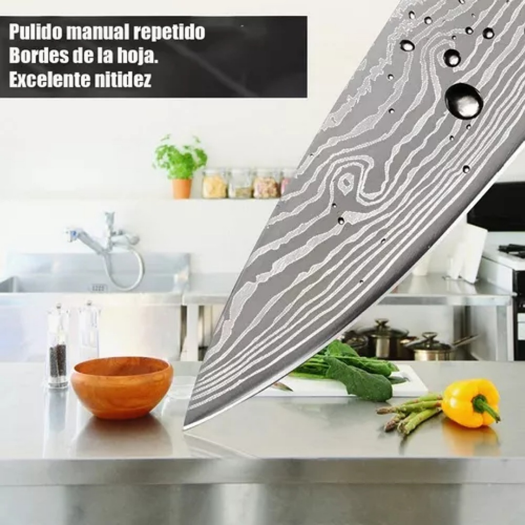 Cuchillo Chef Profesional Japones 8puLG mas Estuche De Regalo