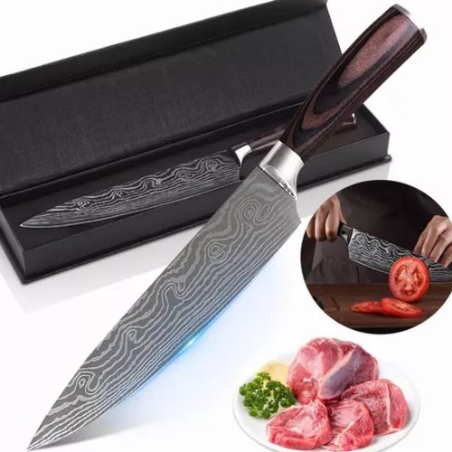 Cuchillo Chef Profesional Japones 8puLG mas Estuche De Regalo