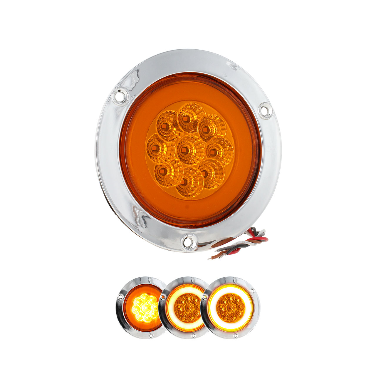 Plafon Redondo 9 Led Aro Gel 4 Funciones Bisel Cromo 12-24v