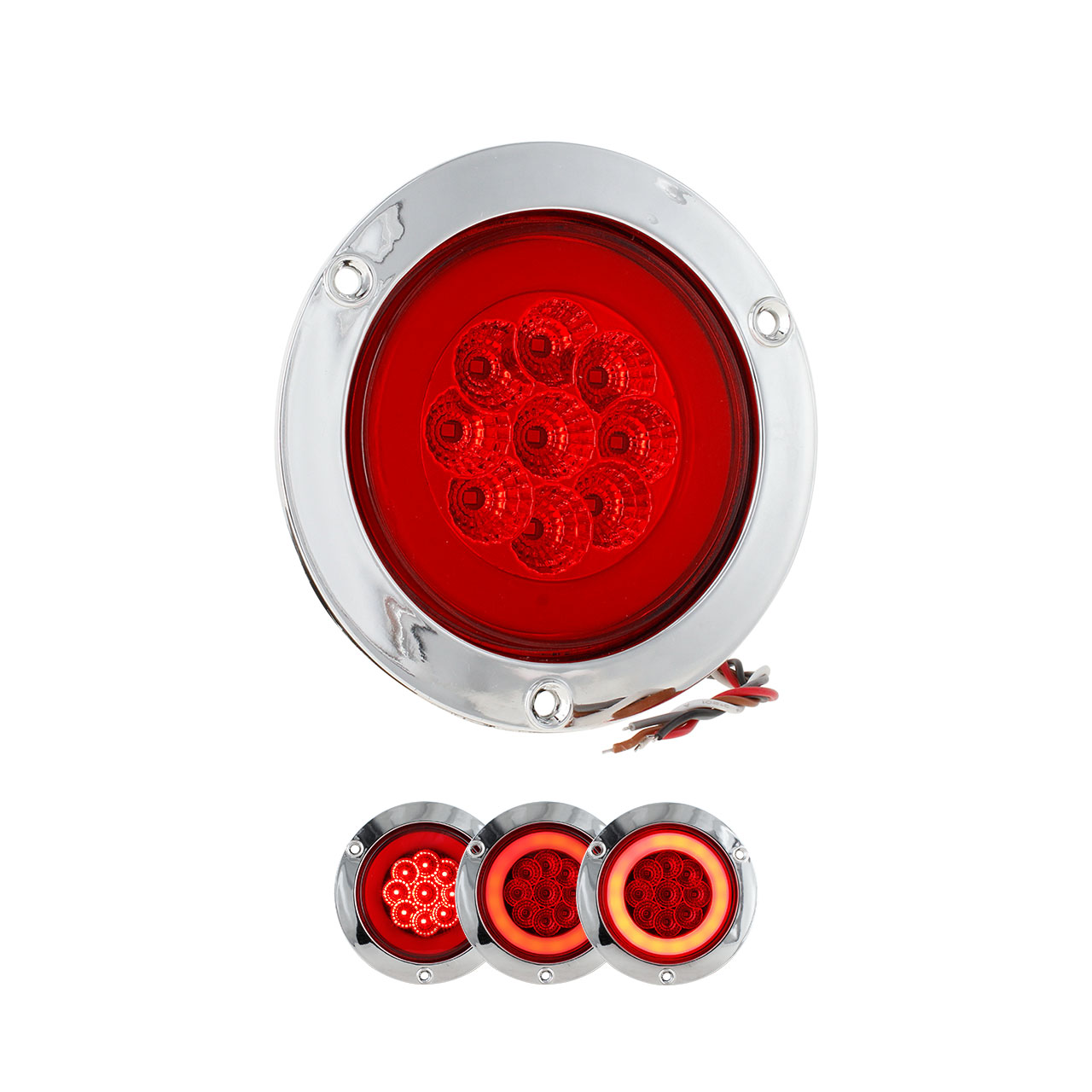 Plafon Redondo 9 Led Aro Gel 4 Funciones Bisel Cromo 12-24v