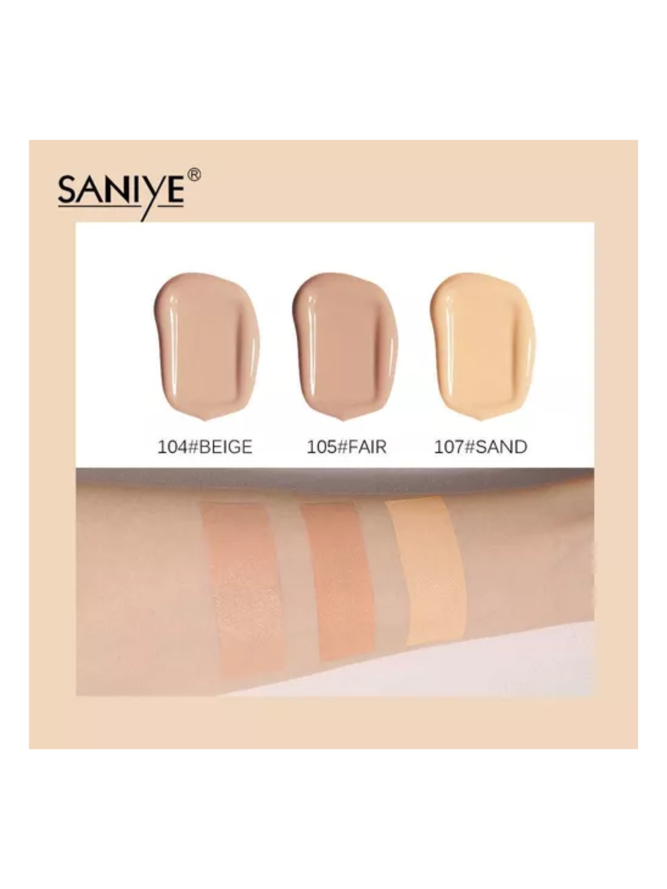 Maquillaje Liquido CC Cream Velvet Touch Saniye R1105 ( TONO 105 )