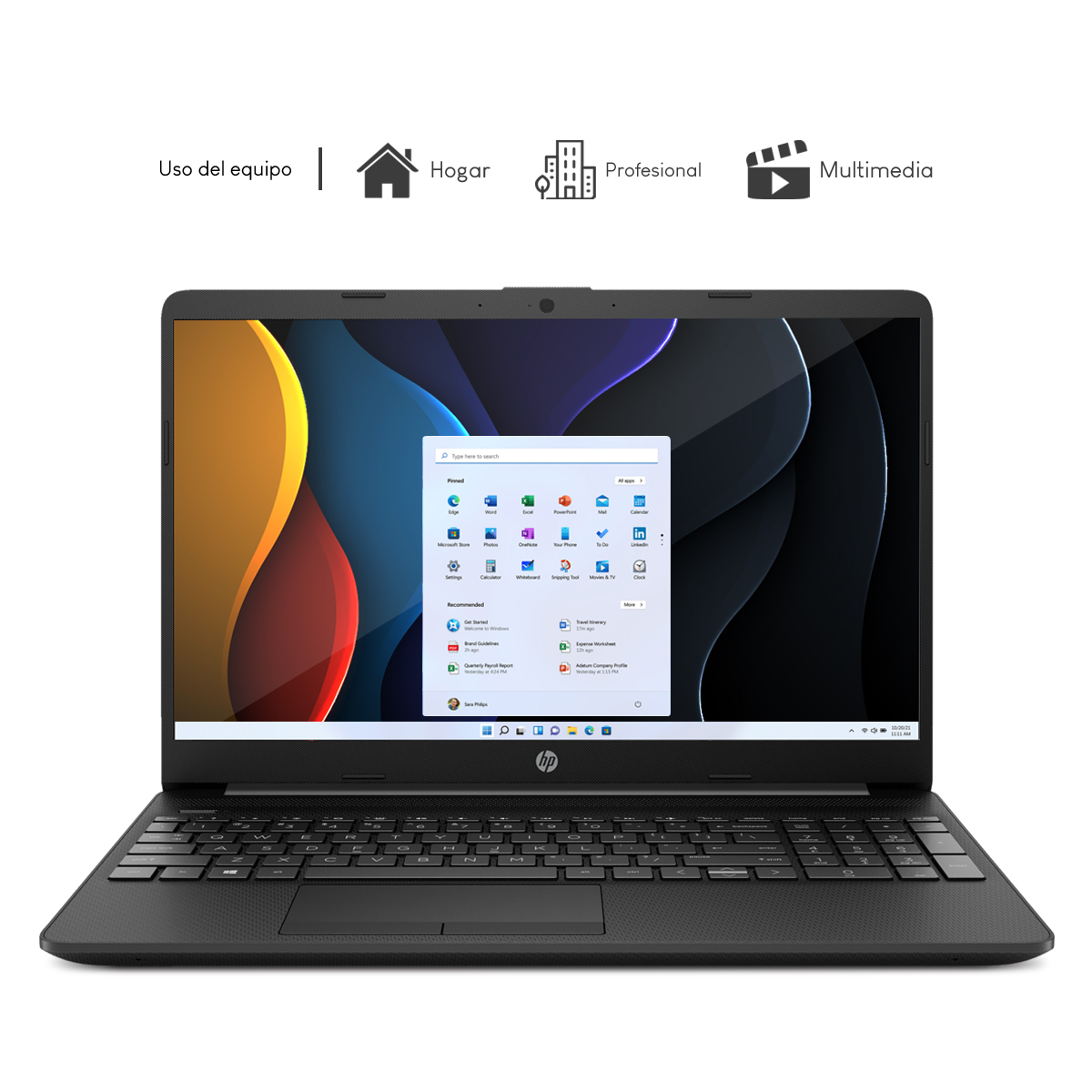 Laptop HP 15T-dw300 Intel CI5-1135G7 4C 8GB 256GB SSD 15.6Pulg HD W11H Jet Black + Audífonos de regalo