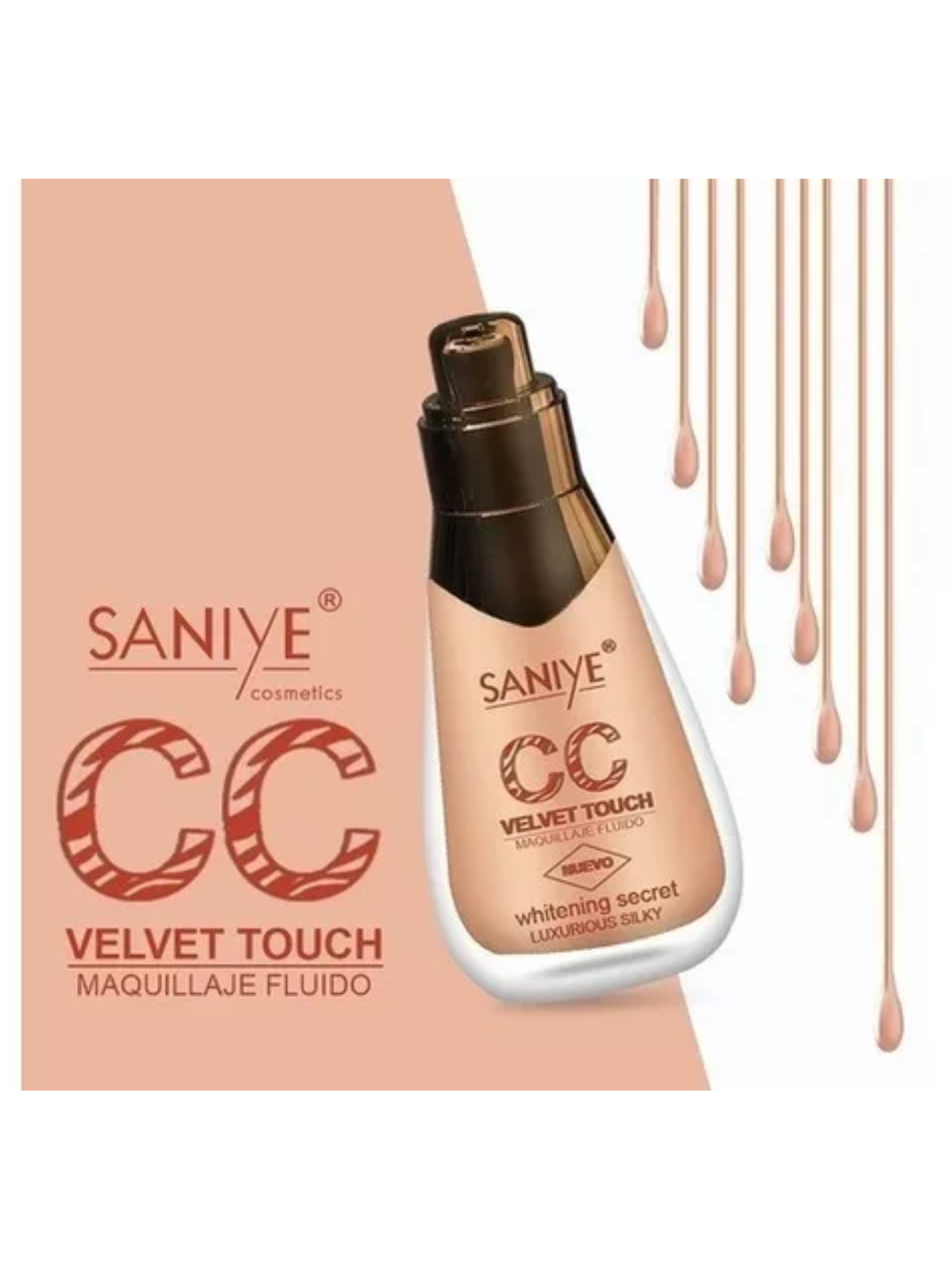 Maquillaje Liquido CC Cream Velvet Touch Saniye R1106 ( TONO 106 )