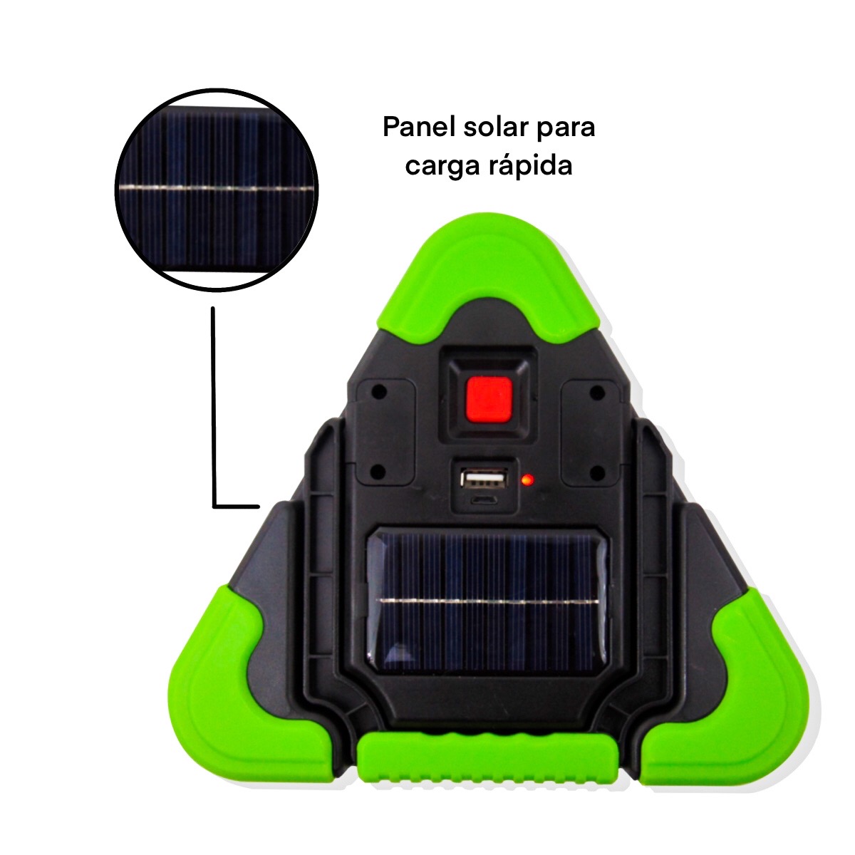 Triangulo Reflejante Vial Solar Emergencia Linterna Portatil Accesorio Automovil