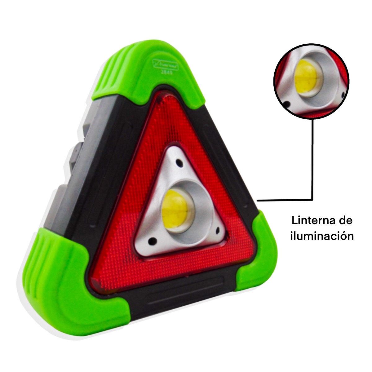 Triangulo Reflejante Vial Solar Emergencia Linterna Portatil Accesorio Automovil