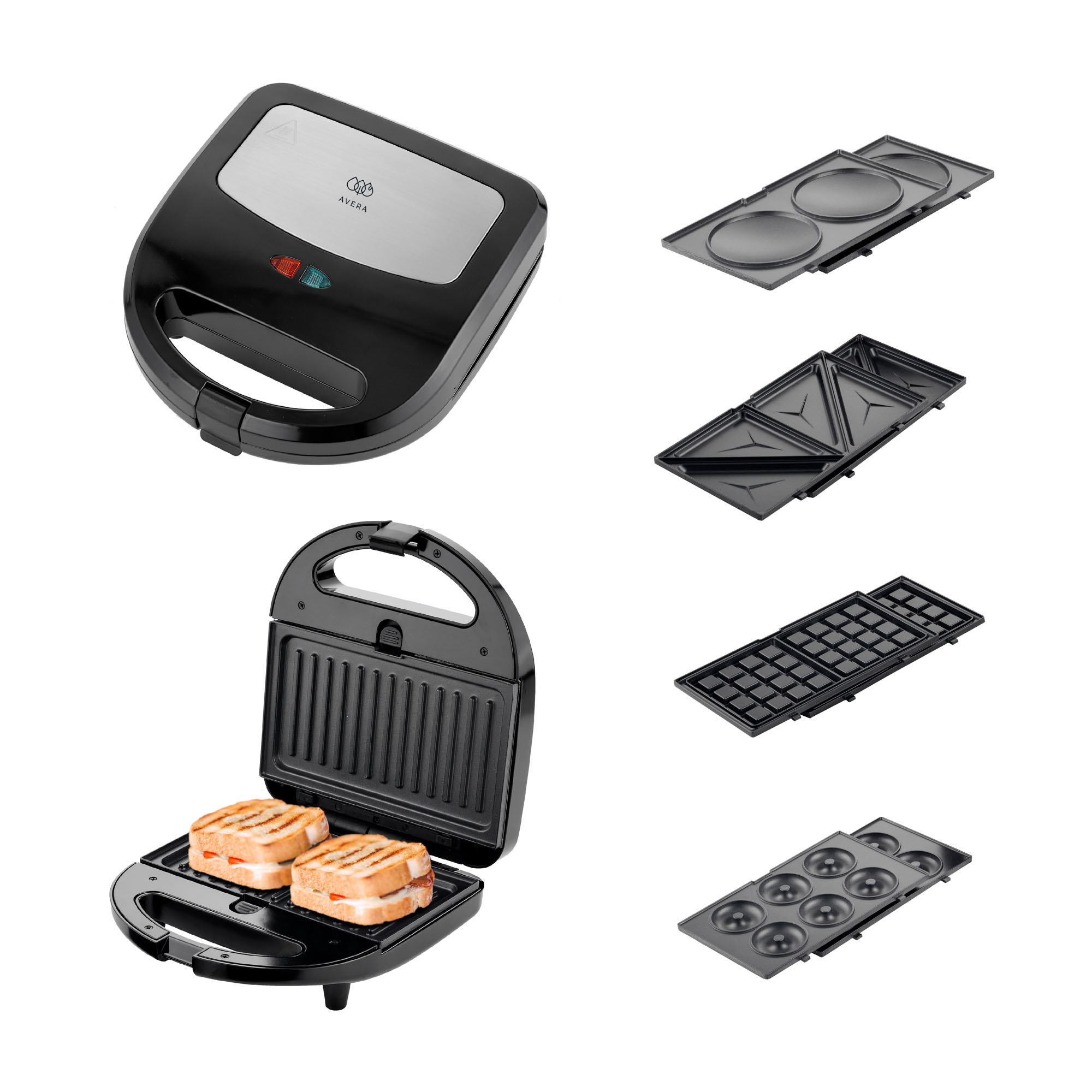  Sandwichera 5 En 1 Con Distintos Moldes Waflera Avera SW01