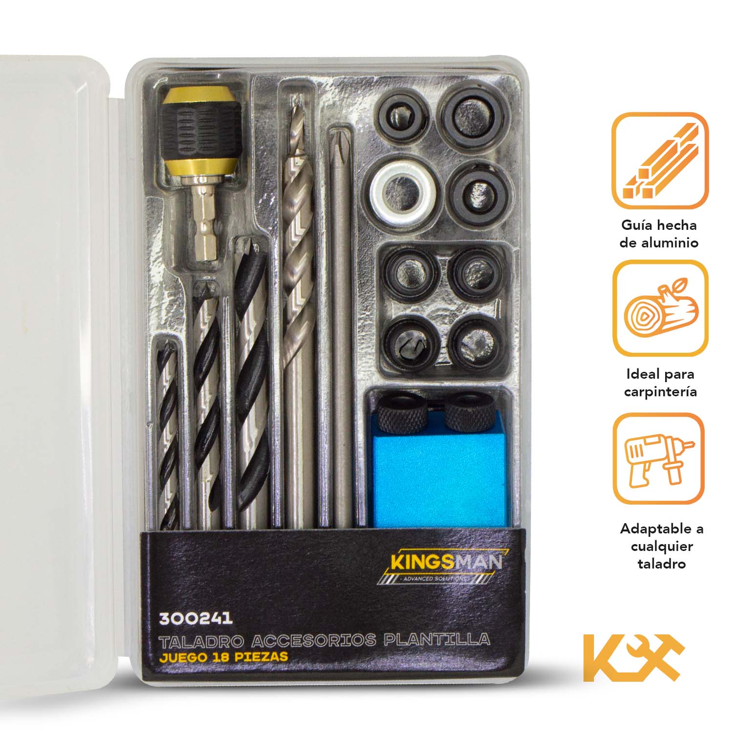 Kit 18 Brocas Puntas Plantilla Guia Conexión Rapida Taladro