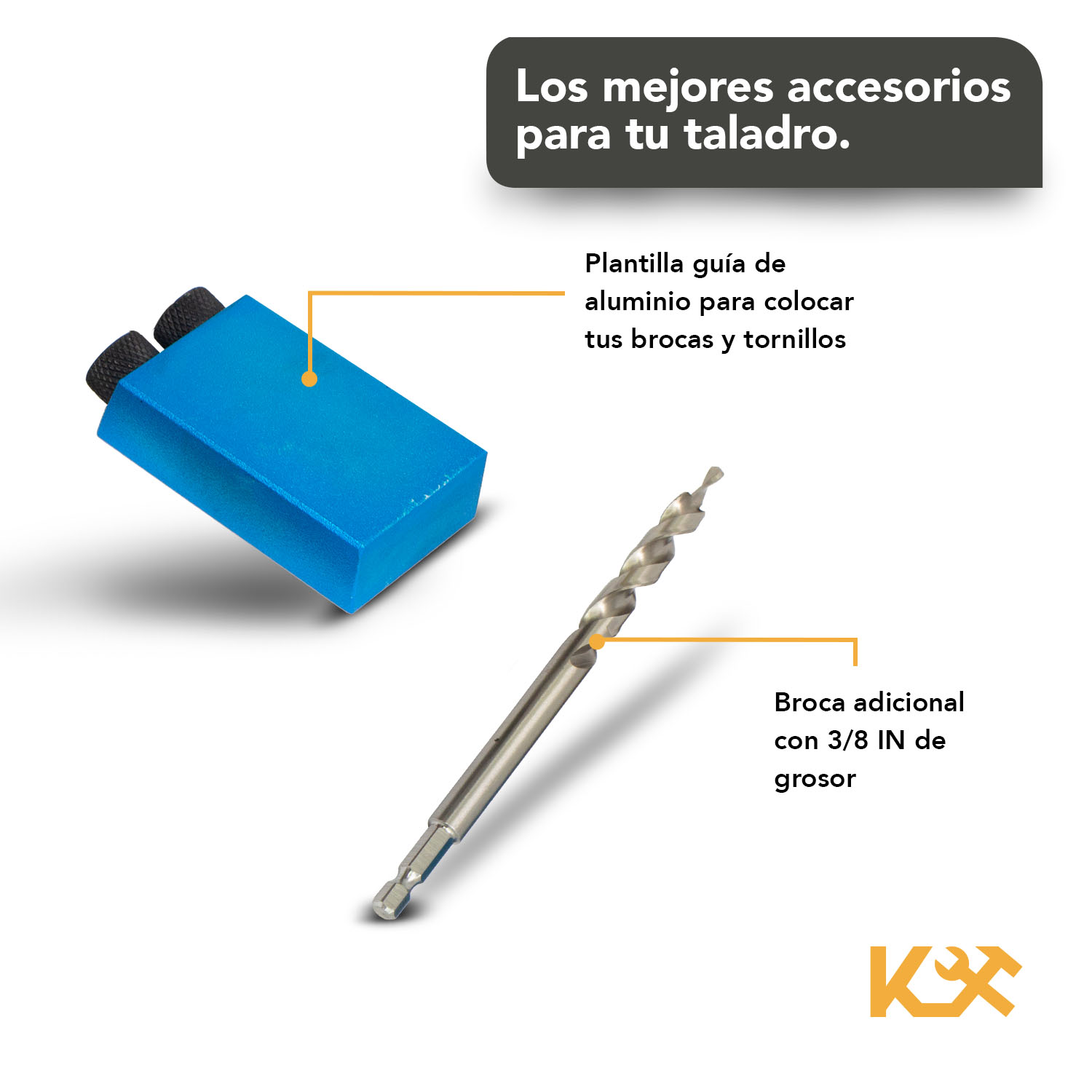 Kit 18 Brocas Puntas Plantilla Guia Conexión Rapida Taladro