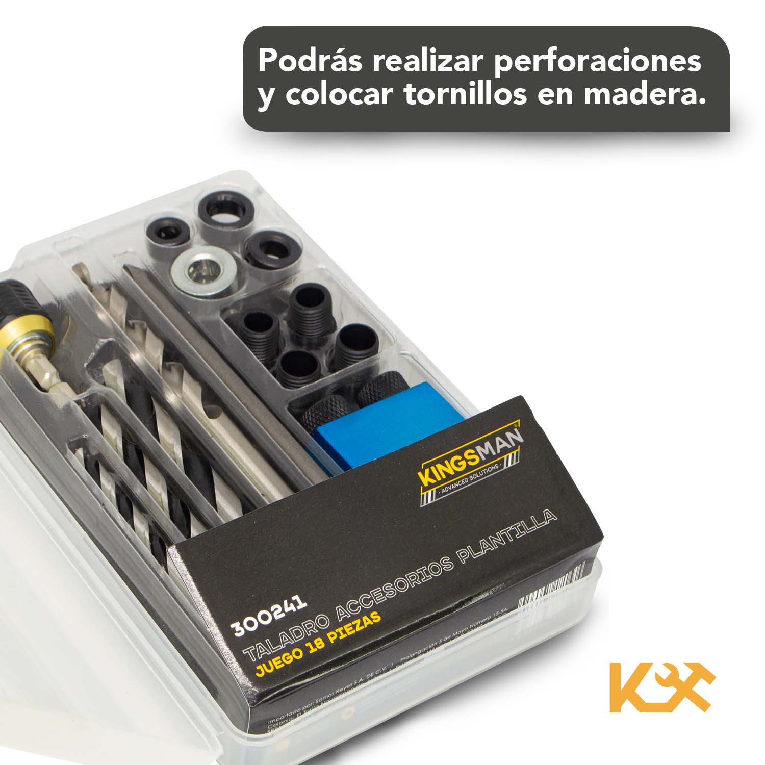 Kit 18 Brocas Puntas Plantilla Guia Conexión Rapida Taladro