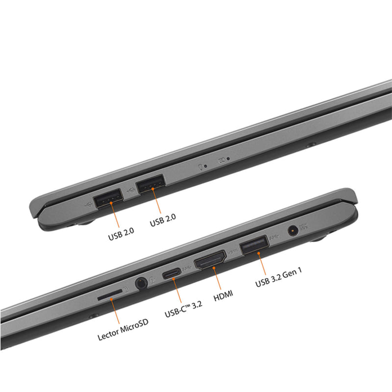 Laptop Asus Vivobook 15 Ryzen 3 Disco SSD 256 GB - Ram 8GB Pantalla 15.6" - Gris