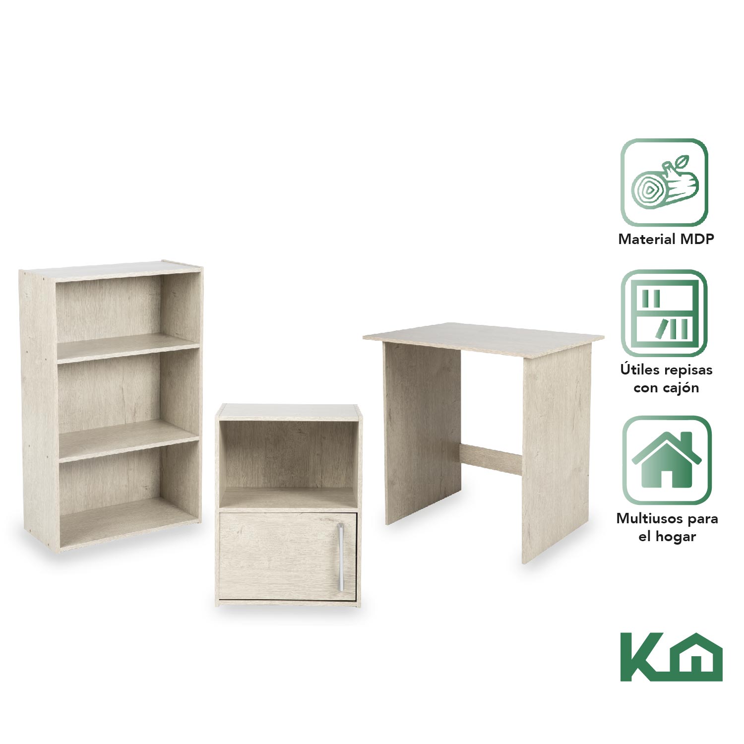 Escritorio Estante 3 Niveles + Organizador Combo Oficina