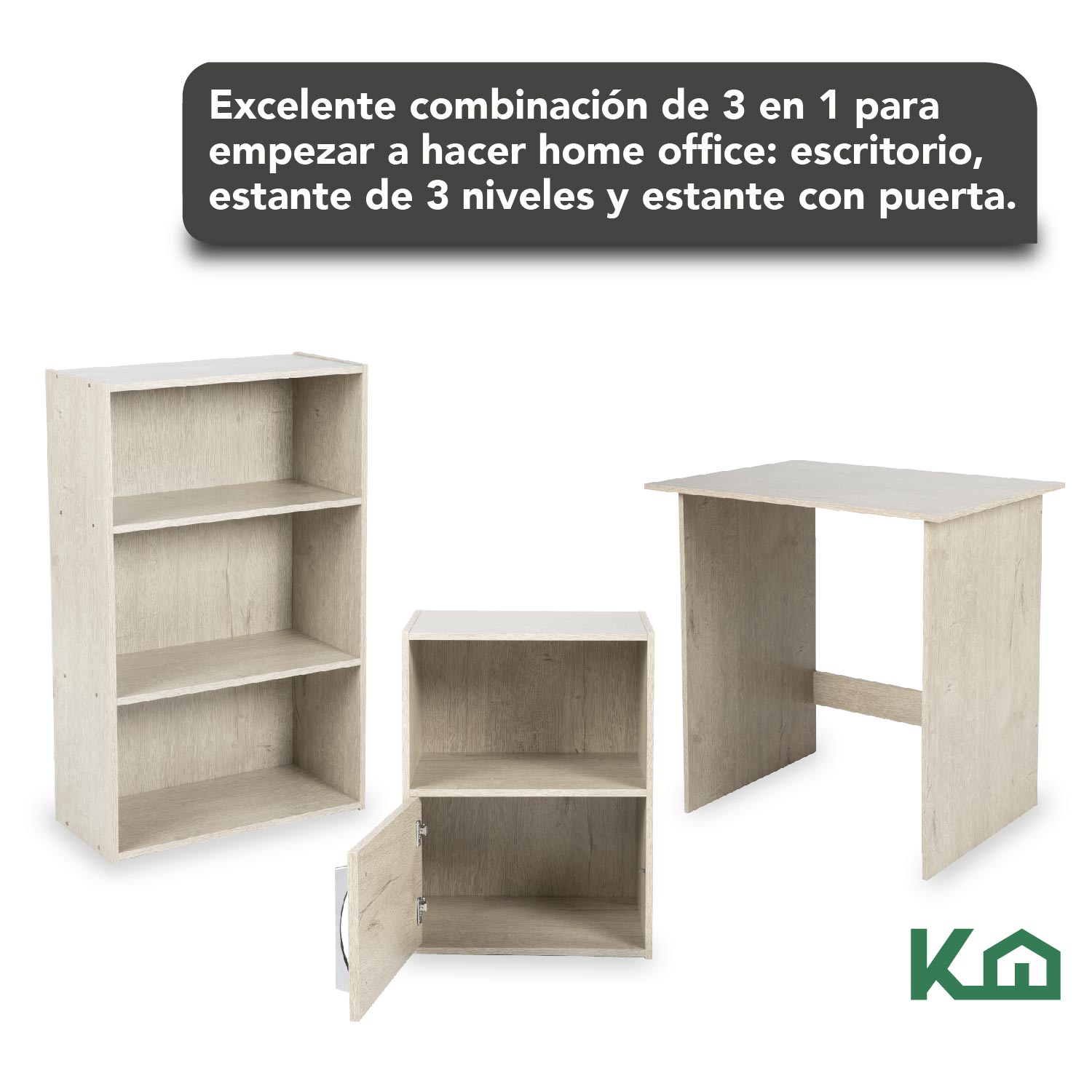 Escritorio Estante 3 Niveles + Organizador Combo Oficina