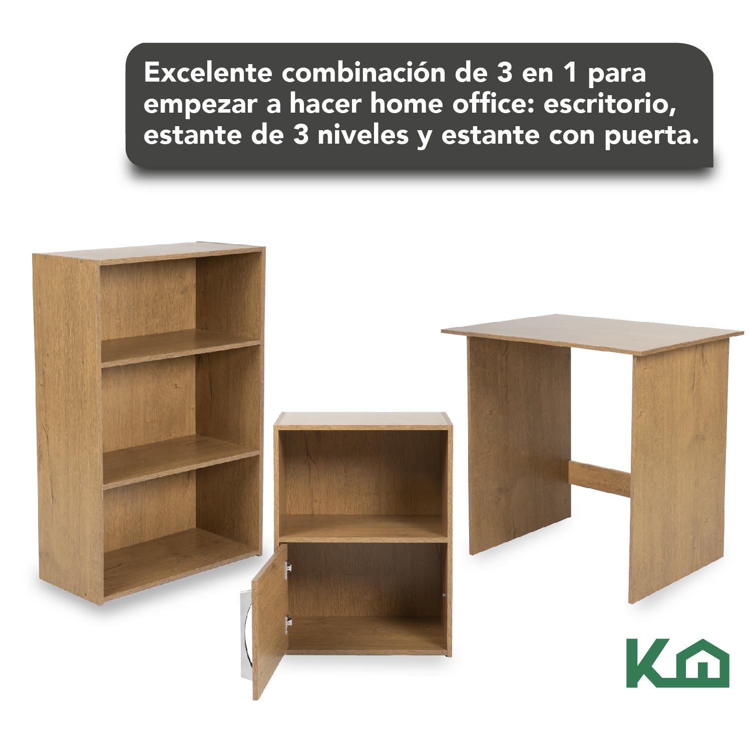 Escritorio Estante 3 Niveles + Organizador Combo Oficina