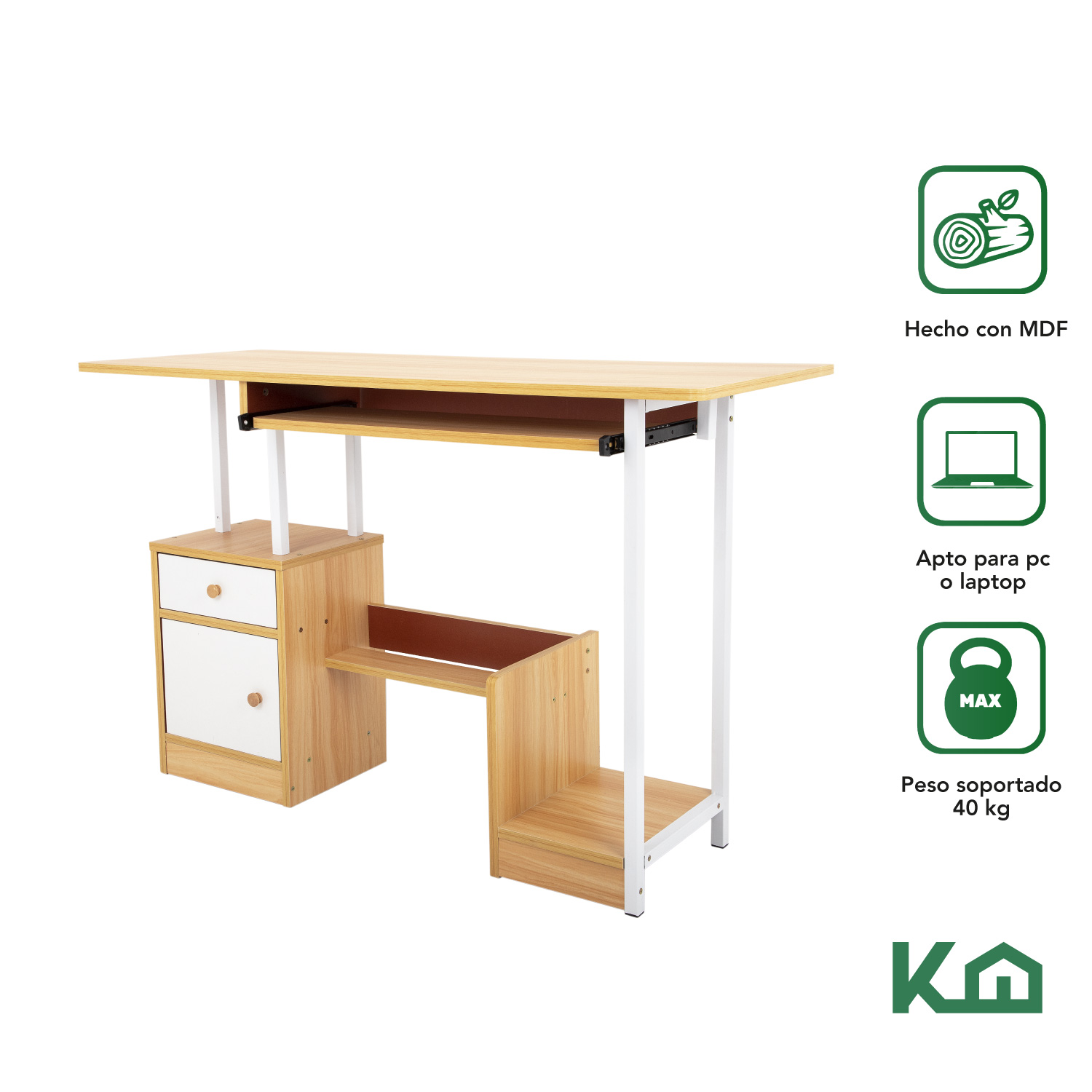 Escritorio Repisa Cajones Computadora Estudiantil Moderno