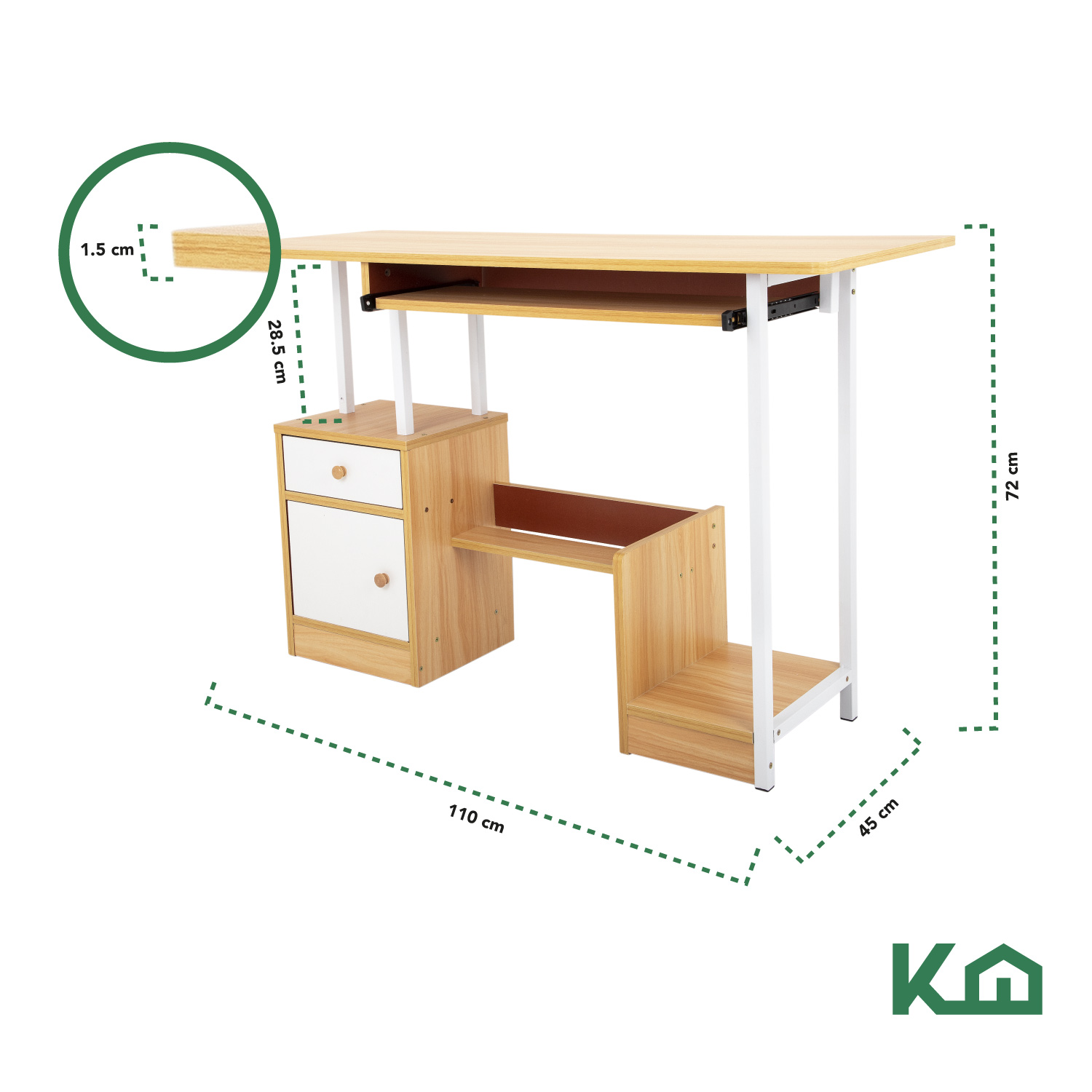 Escritorio Repisa Cajones Computadora Estudiantil Moderno