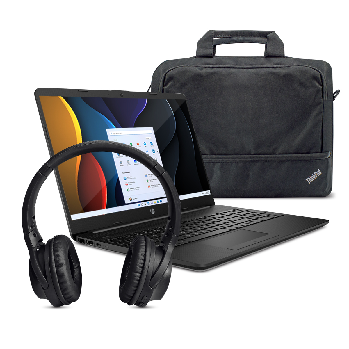 Laptop HP 15T-dw300 Intel CI5-1135G7 4C 8GB 256GB SSD 15.6Pulg HD W11H Jet Black + Audífonos y Maleta