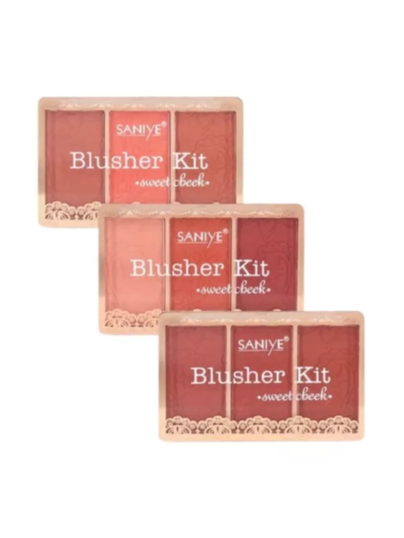      Paleta De Rubor Sweet Cheek Con 3 Tonos Saniye Original ( TONO 1 )