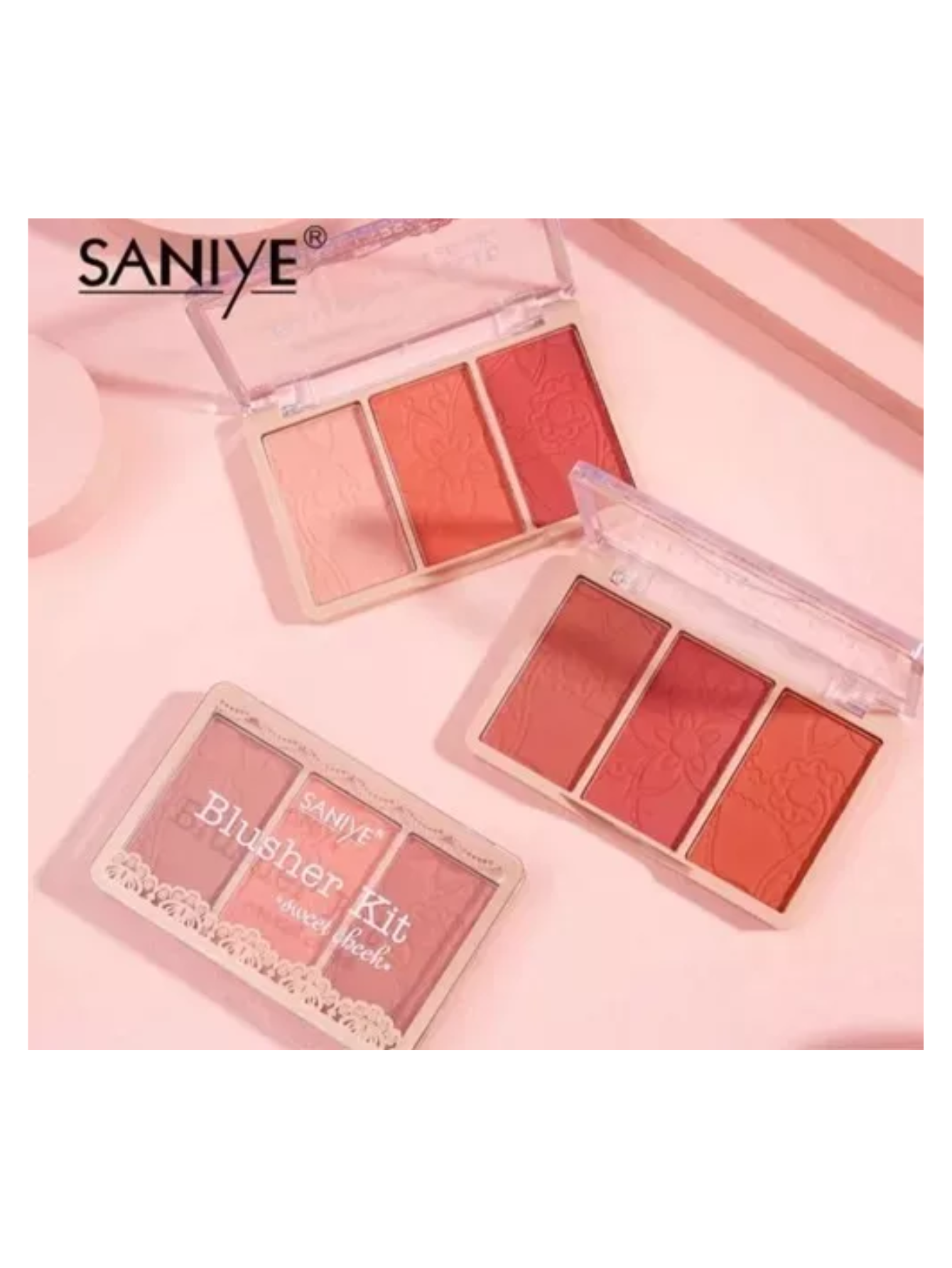      Paleta De Rubor Sweet Cheek Con 3 Tonos Saniye Original ( TONO 1 )