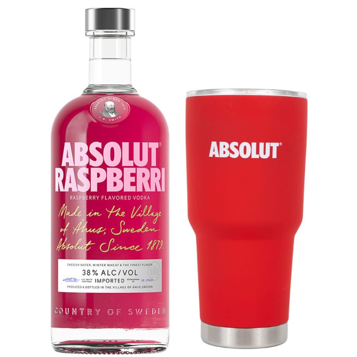 Vodka Absolut Raspberri 750 mL + Vaso