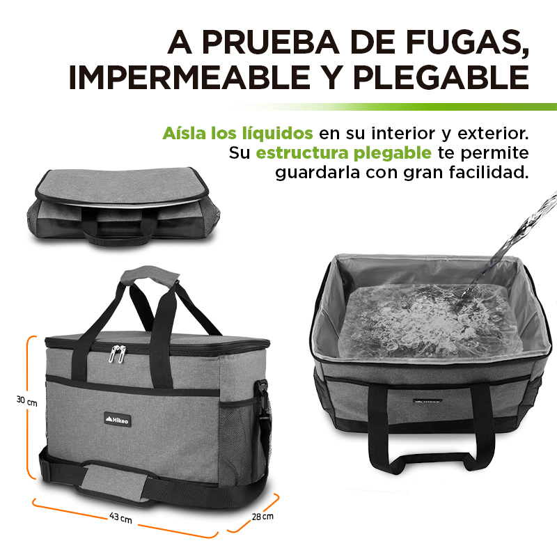 Hielera Térmica Extra Grande Impermeable 30 Litros 36 Latas Hikeo