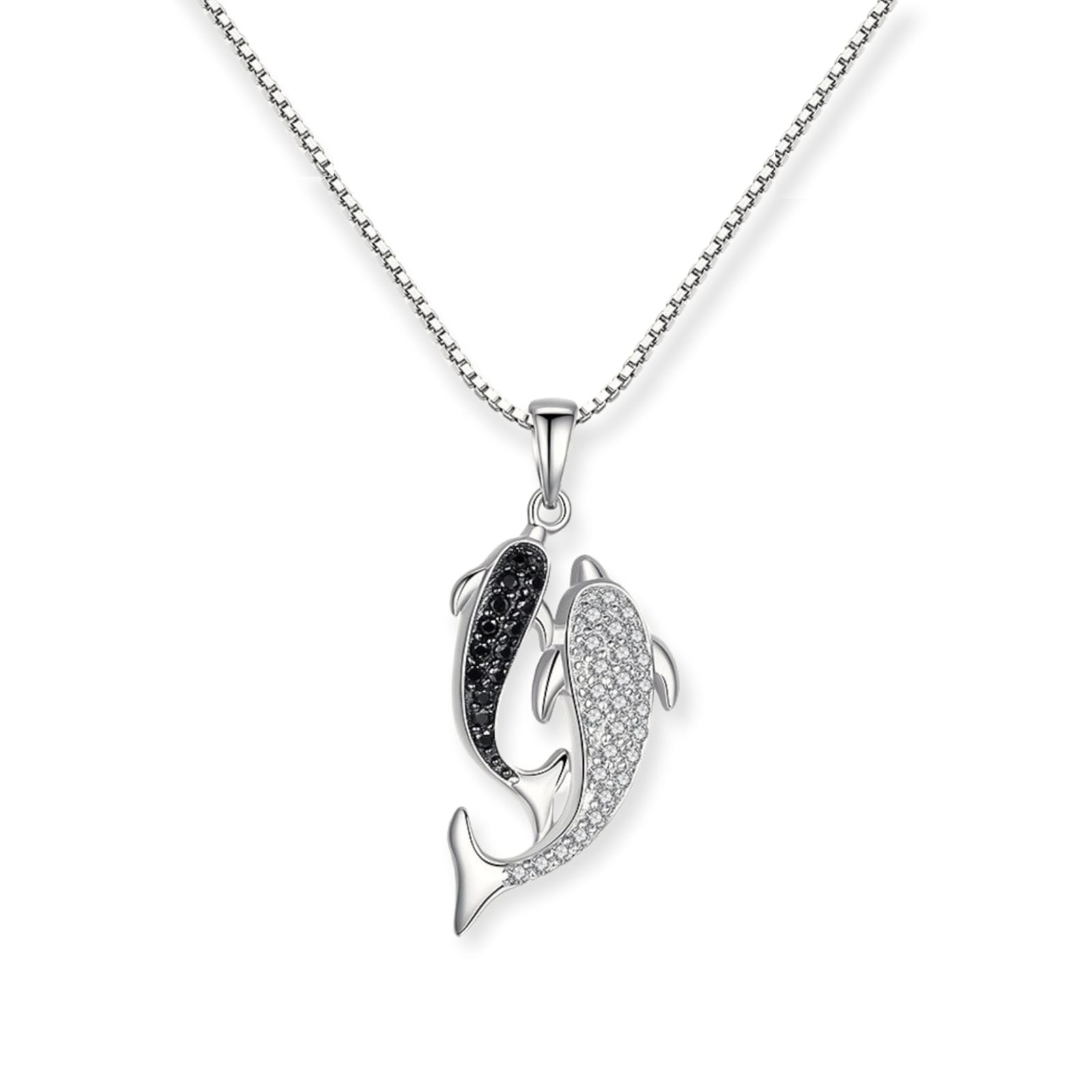 Collar De Delfines Blanco Con Negro