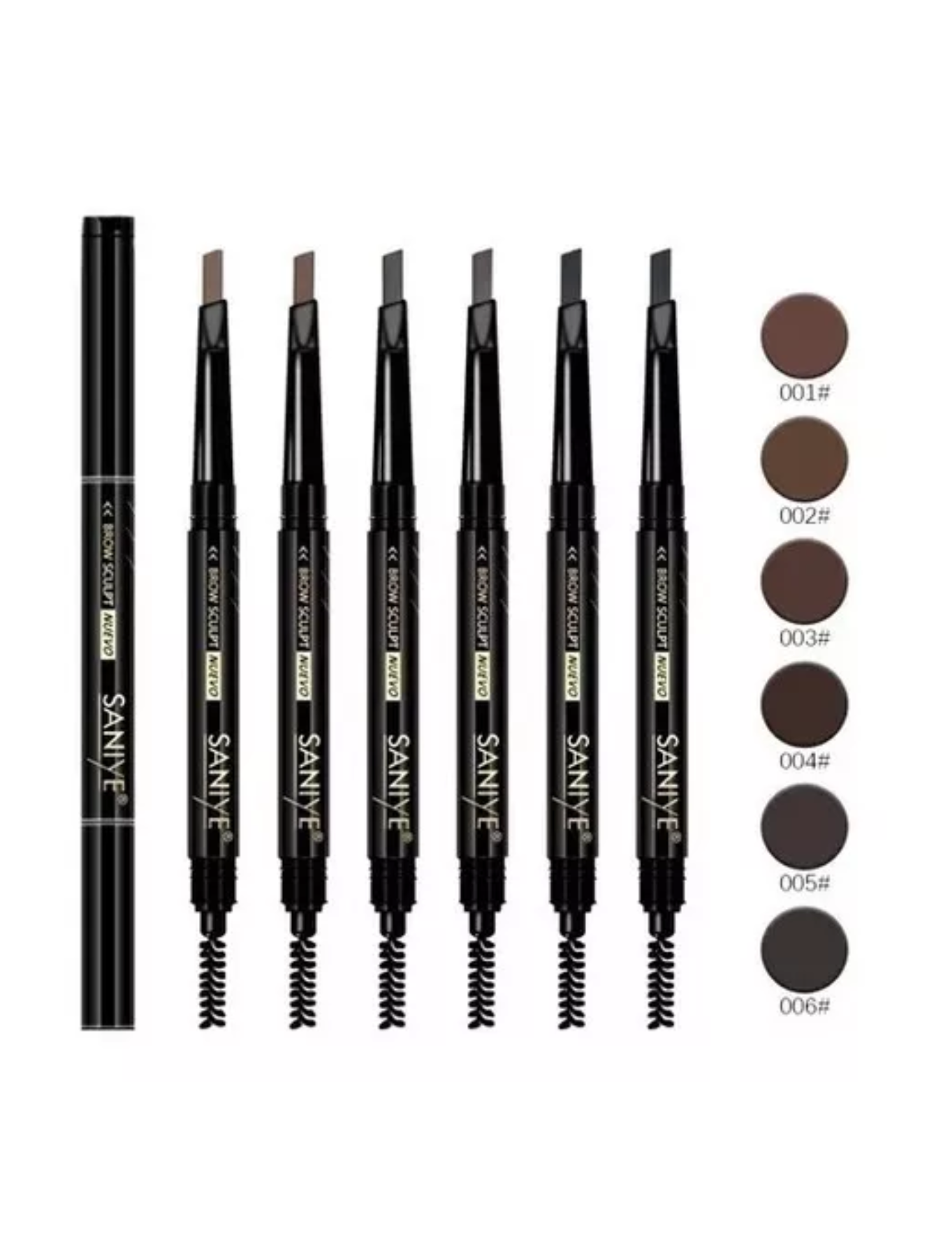      Lápiz Para Cejas Retractil Duo Con Cepillo Saniye (04 MARRÓN OSCURO)