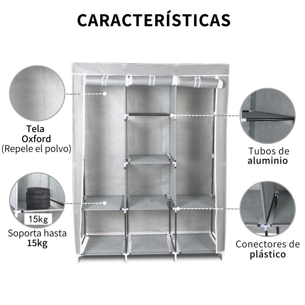 Closet Ropero Armable De Recamara Portátil Reforzado Hogar