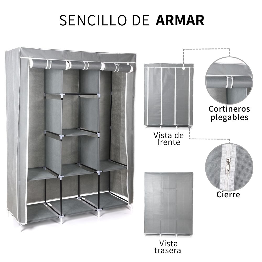 Closet Ropero Armable De Recamara Portátil Reforzado Hogar