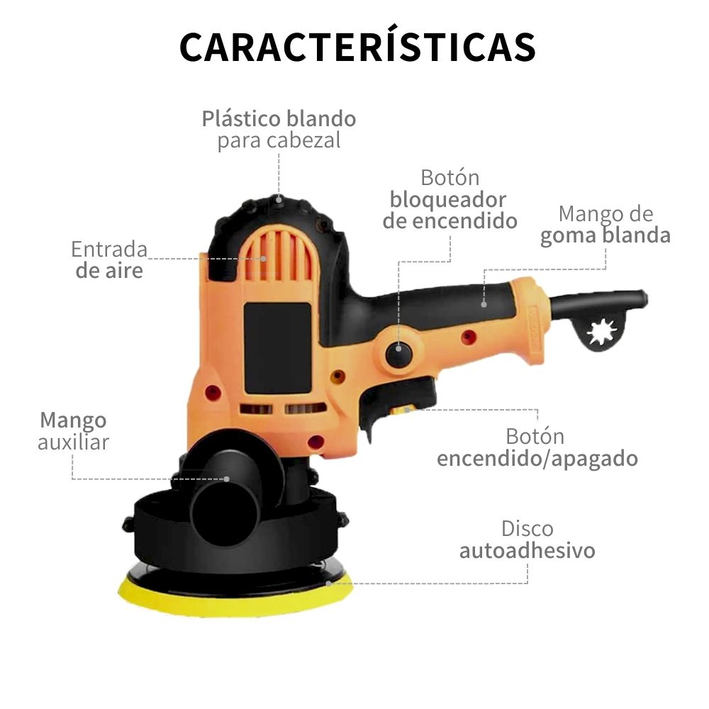 Pulidora Eléctrica Para Coche Multifunción 110v 700w 125mm