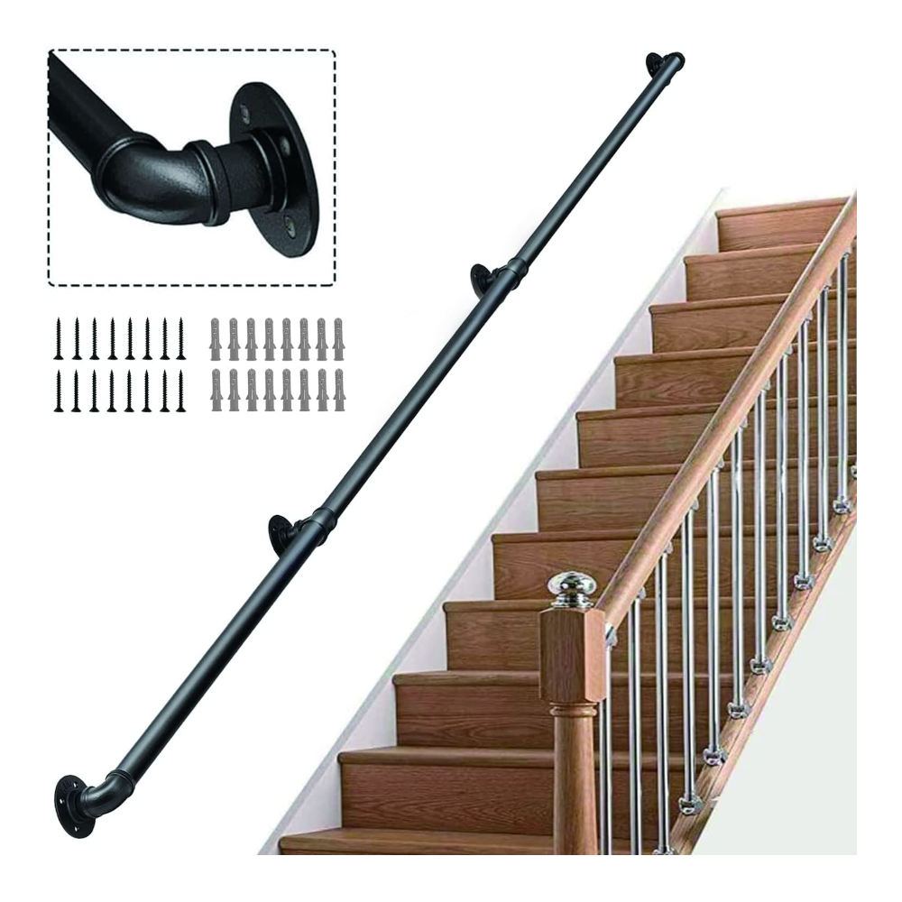 Barra Pasamanos de Escalera, Longitud de 3 Metros, Incluye Kit de Instalación