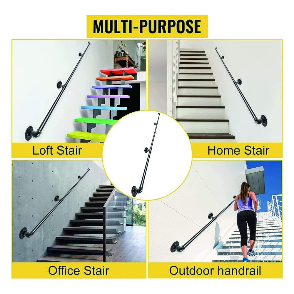 Barra Pasamanos de Escalera, Longitud de 3 Metros, Incluye Kit de Instalación