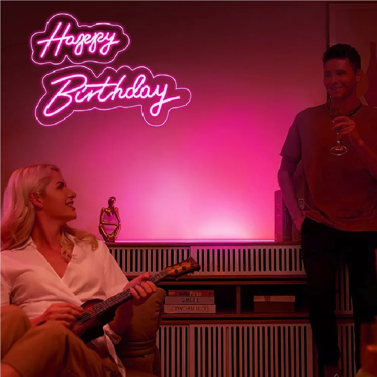 Tiras De Led Luz De Neón Flexible 5m Manguera Con Fuente 12v Pink