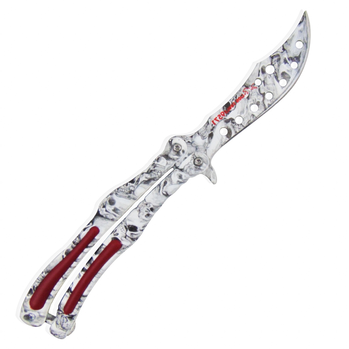Navaja Mariposa Tactica Balisong Acero Inoxidable Calavera Campismo