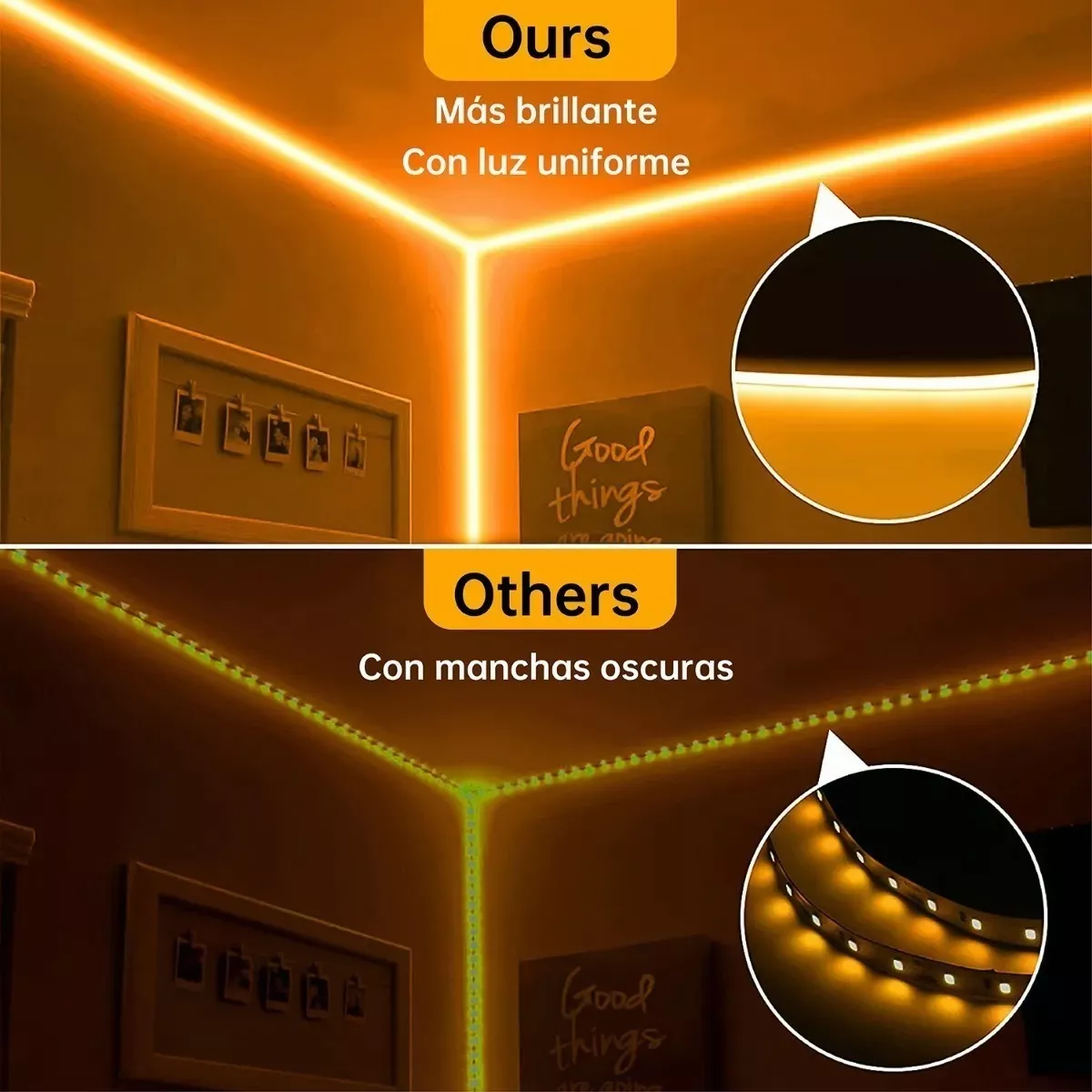 Neon Flex Led Manguera Con Fuente De Alimentación 5 M 12v Naranja