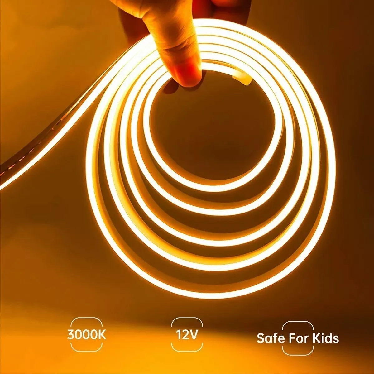 Neon Flex Led Manguera Con Fuente De Alimentación 5 M 12v Naranja