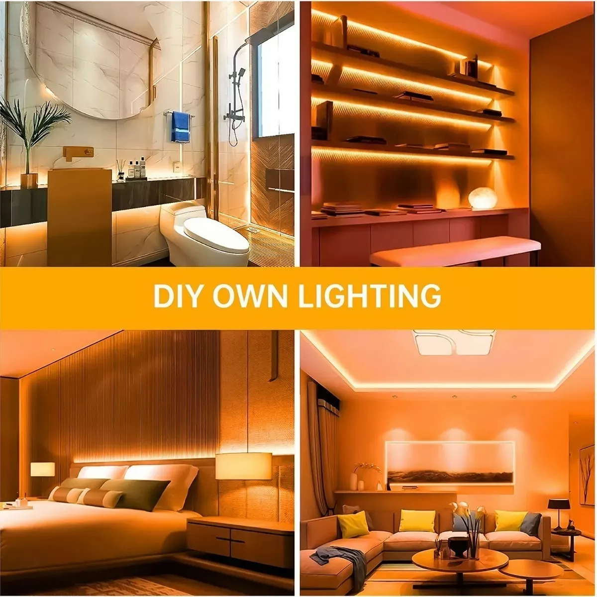 Neon Flex Led Manguera Con Fuente De Alimentación 5 M 12v Naranja