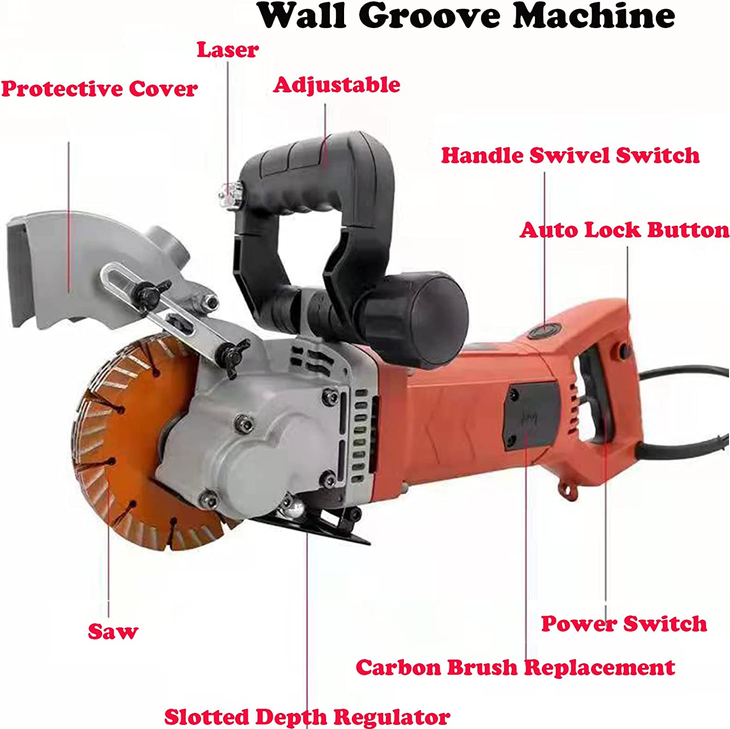 Máquina Electrica para Ranurar Pared Hormigon, Concreto, Granito, 110v 4800w