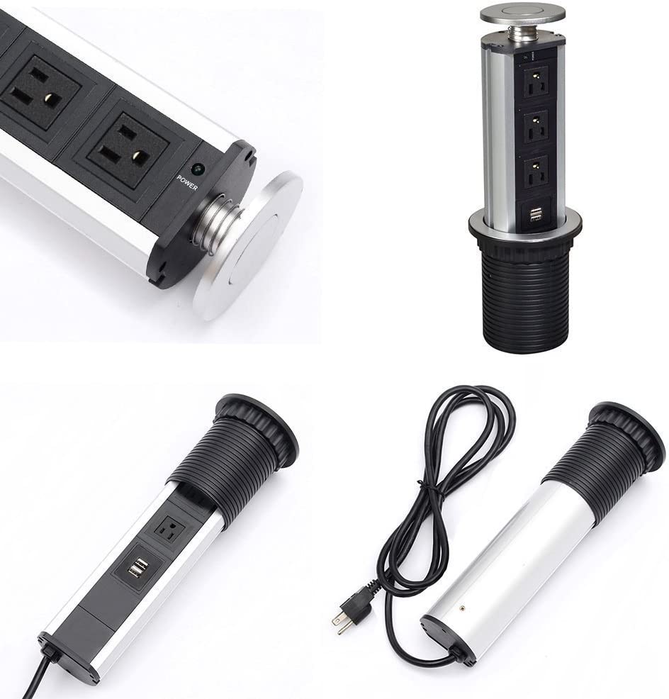 Multicontacto de Torre con 3 Toma Corrientes y 2 USB