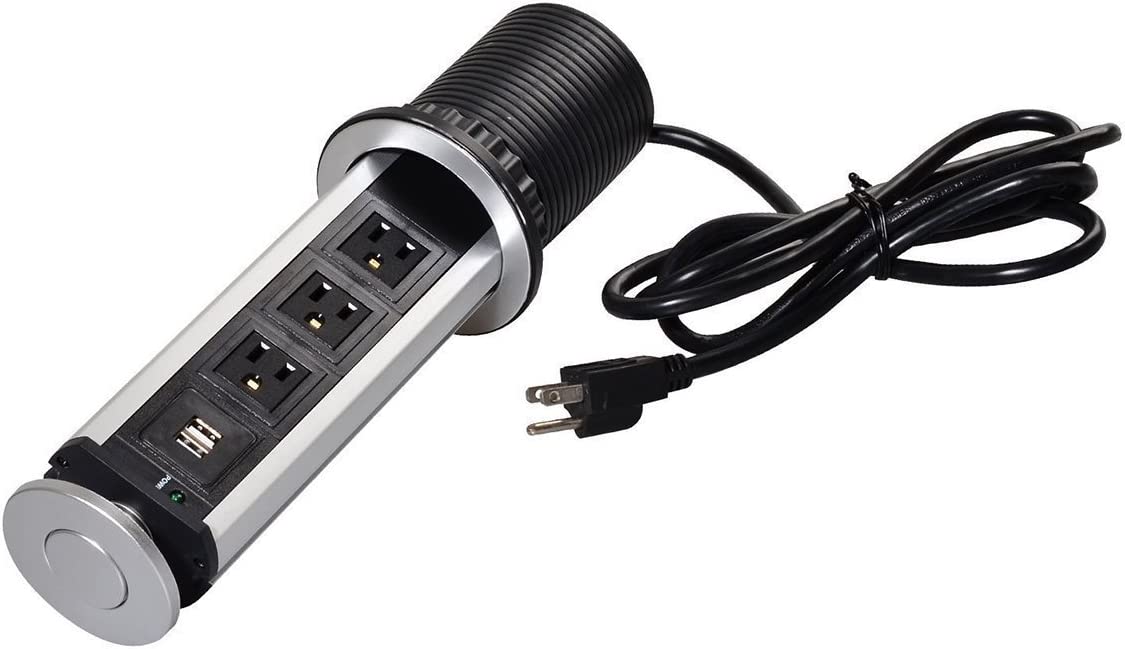 Multicontacto de Torre con 3 Toma Corrientes y 2 USB