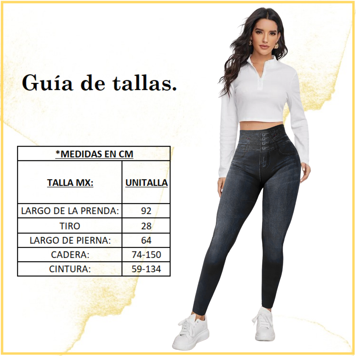 Set 2 Leggins Mujer Mezclilla Faja Alta Mayon Grueso Mallas