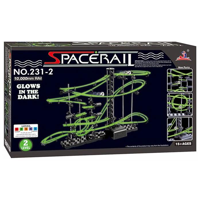 Juego de Circuito Montaña Rusa MXRLF-001-18 193 Pzas 2 Balines Nivel 2 Verde Fosforescente Plástico ABS, MagicRail 2G