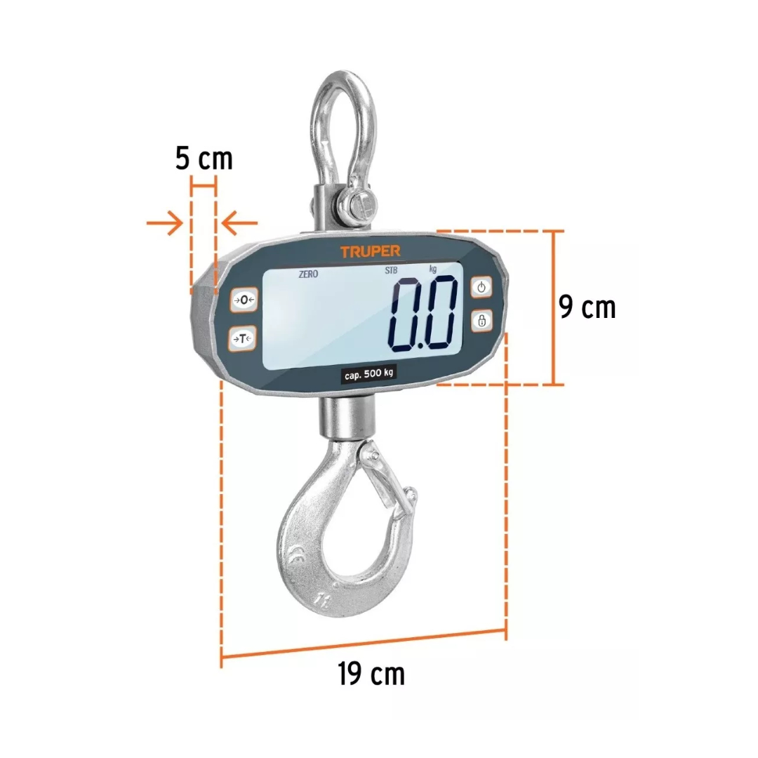 Báscula Colgante Electrónica, 500 Kg Recargable Con Control