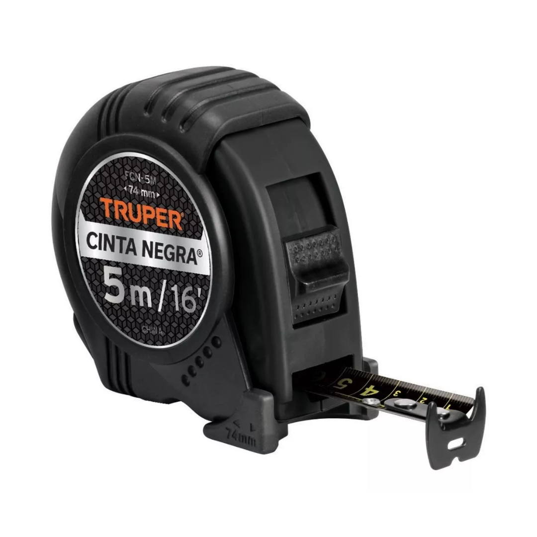 Kit De 2 Flexómetros Cinta Negra, 5 Metros, Cinta 19 Mm