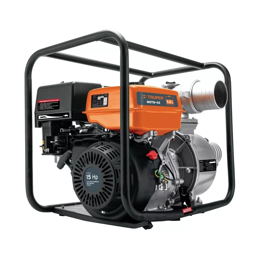 Motobomba Autocebante 15 Hp A Gasolina 4' X 4', 4 Tiempos