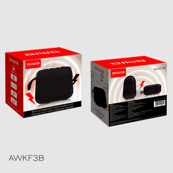 Bocina Portatil Resistente al agua + AUDIFONOS GRATIS Aiwa Awkf3 TWS .